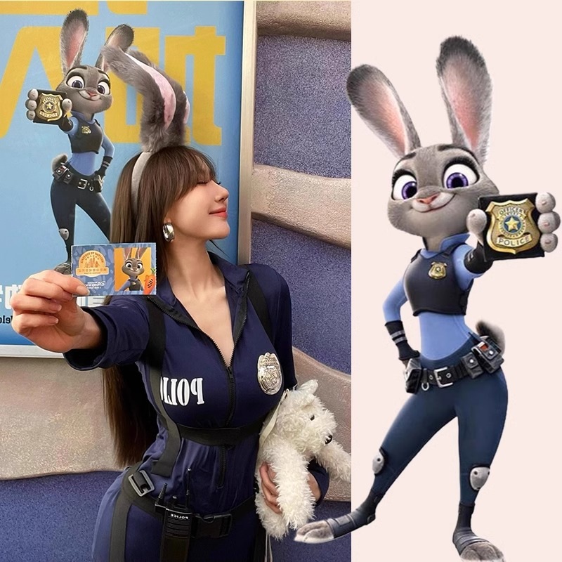 ハロウィーン軍服ギャル漫展ウサギけいかんcos朱迪女警察セクシー せいふく夏