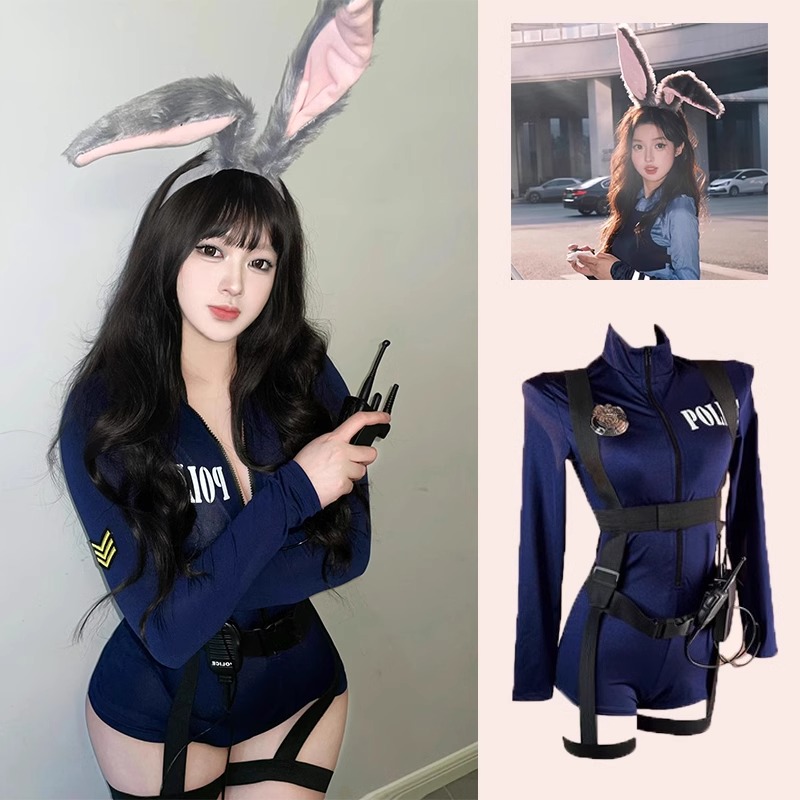 ハロウィーン軍服ギャル漫展ウサギけいかんcos朱迪女警察セクシー せいふく夏