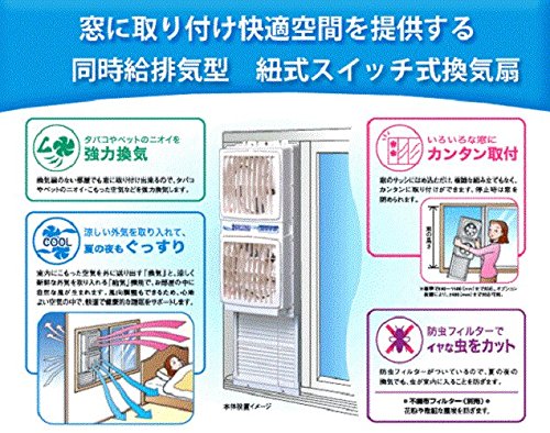 高須産業 同時給... : ガーデニング・DIY・工具 窓用換気扇ツインファン 最新品通販