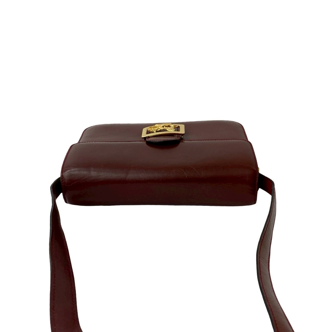 ヴィンテージ ロゴ 馬車金具 ショルダーバッグ レザー ワインレッド 28500 ヴィンテージ ロゴ 馬車金具 ショルダーバッグ レザー ワインレッド 28500