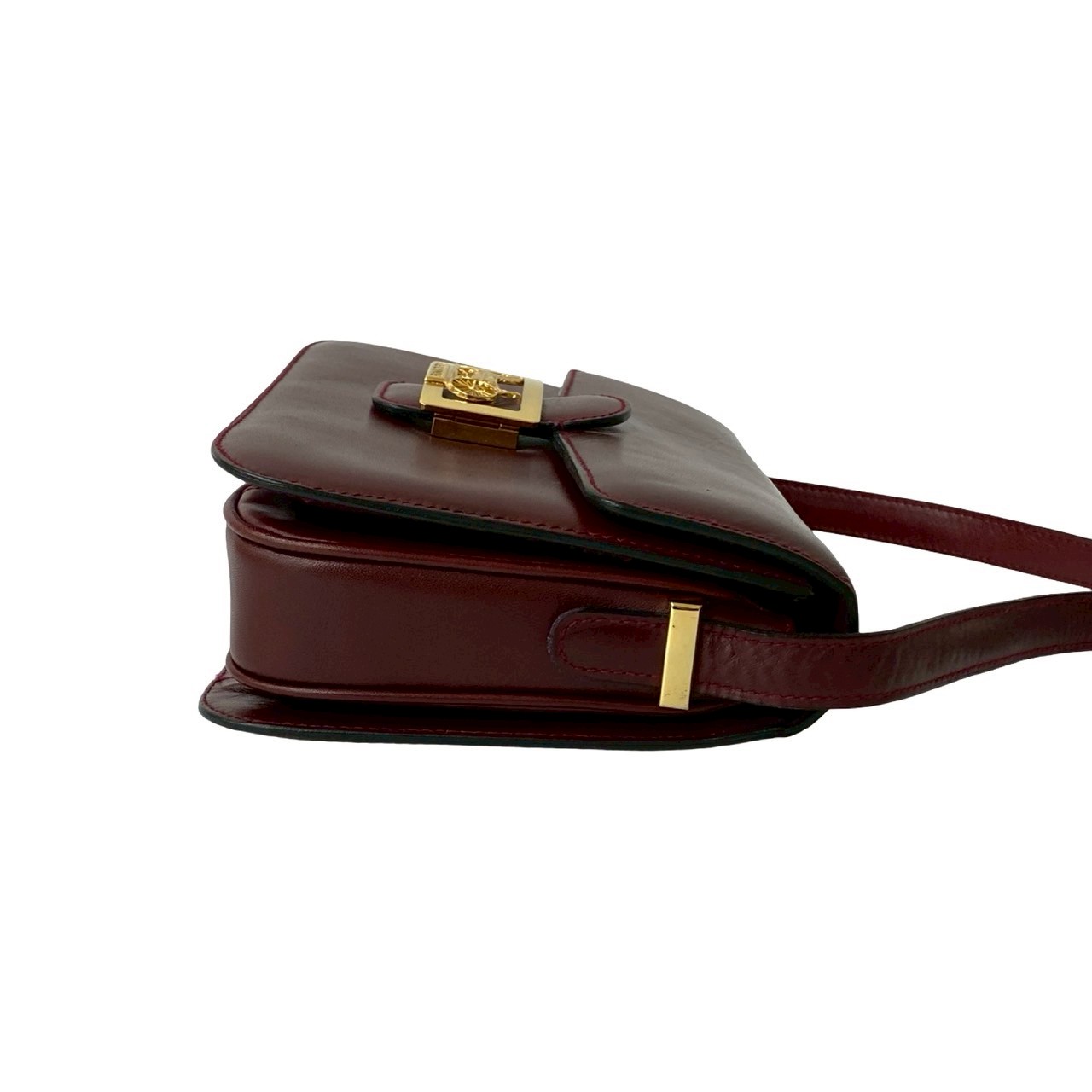 ヴィンテージ ロゴ 馬車金具 ショルダーバッグ レザー ワインレッド 28500 ヴィンテージ ロゴ 馬車金具 ショルダーバッグ レザー ワインレッド 28500