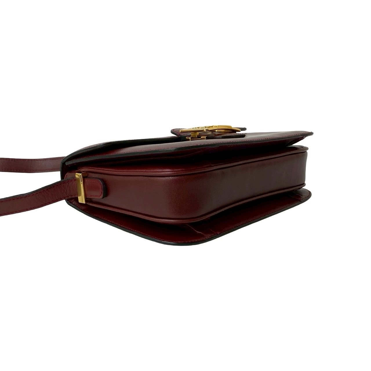 ヴィンテージ ロゴ 馬車金具 ショルダーバッグ レザー ワインレッド 28500 ヴィンテージ ロゴ 馬車金具 ショルダーバッグ レザー ワインレッド 28500