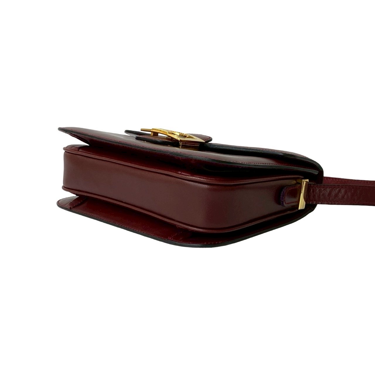 ヴィンテージ ロゴ 馬車金具 ショルダーバッグ レザー ワインレッド 28500 ヴィンテージ ロゴ 馬車金具 ショルダーバッグ レザー ワインレッド 28500