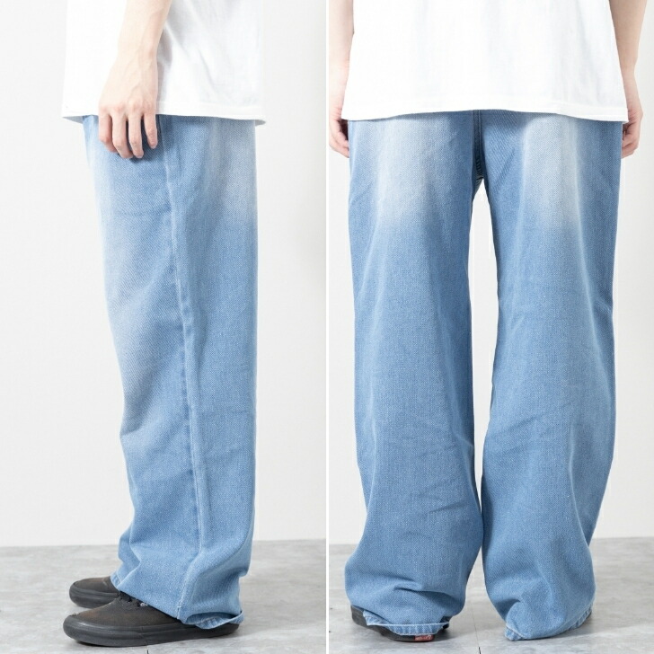 デニムパンツ ワイド ウォッシュ加工 ジーンズ デニム ワイドデニムパンツ ダメージデニムパンツ バギーデニムパンツ メンズ カジュアル ストリート お洒落