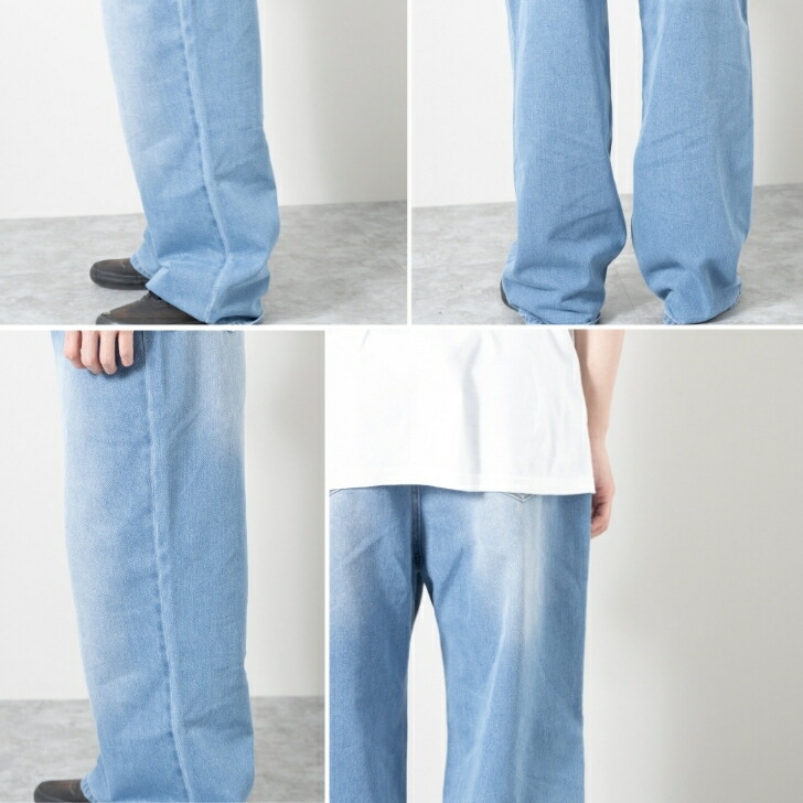 デニムパンツ ワイド ウォッシュ加工 ジーンズ デニム ワイドデニムパンツ ダメージデニムパンツ バギーデニムパンツ メンズ カジュアル ストリート お洒落