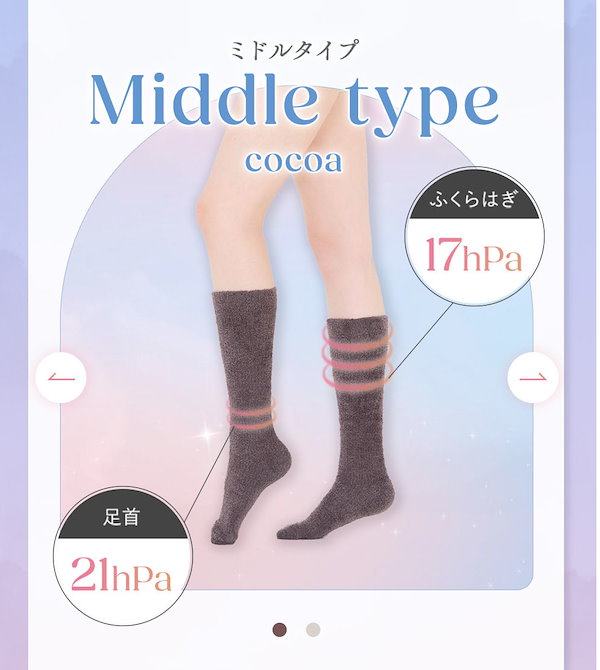 グラマラスパッツ ふわりぃスリム 新品2点試着のみ1点　ソックスタイプロング1点 GLAMOROUS SERIES 着圧ソックス 靴下 レディース ロングタイプ