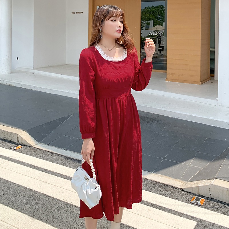 6L 4L 韓国ファッション ワンピース 秋冬 大きいサイズ マタニティ 体型カバー ゆったり 通勤 着痩せ 30代 40代 50代 60代秋装女法式気質ワンピースの中で長いサイズの婦人服の甘い肉を 6L 4L 韓国ファッション ワンピース 秋冬 大きいサイズ マタニティ 体型カバー ゆったり 通勤 着痩せ 30代 40代 50代 60代秋装女法式気質ワンピースの中で長いサイズの婦人服の甘い肉を