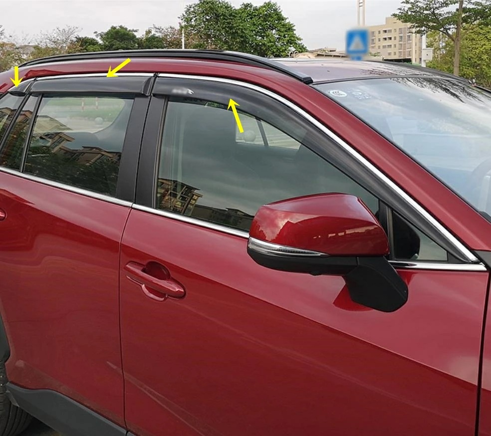 トヨタ・ RAV4 50系 用 ドア サイドバイザー 雨除け 換気 外装 ガーニッシュパーツ 左右セット 6ピース 6234 トヨタ・ RAV4 50系 用 ドア サイドバイザー 雨除け 換気 外装 ガーニッシュパーツ 左右セット 6ピース 6234