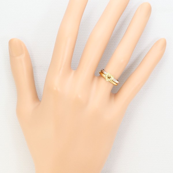 PT900 プラチナ K18YG リング 指輪 7.5号 ダイヤ ジュエリー 中古 PT900 プラチナ K18YG リング 指輪 7.5号 ダイヤ ジュエリー 中古