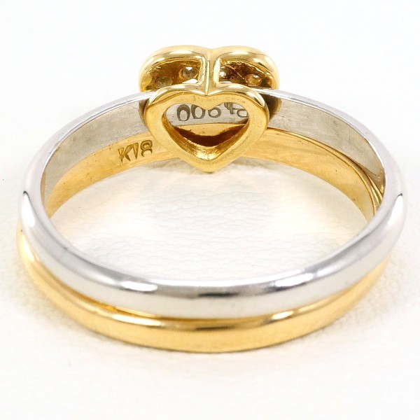 PT900 プラチナ K18YG リング 指輪 7.5号 ダイヤ ジュエリー 中古 PT900 プラチナ K18YG リング 指輪 7.5号 ダイヤ ジュエリー 中古