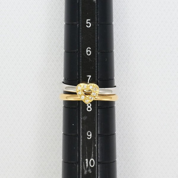 PT900 プラチナ K18YG リング 指輪 7.5号 ダイヤ ジュエリー 中古 PT900 プラチナ K18YG リング 指輪 7.5号 ダイヤ ジュエリー 中古