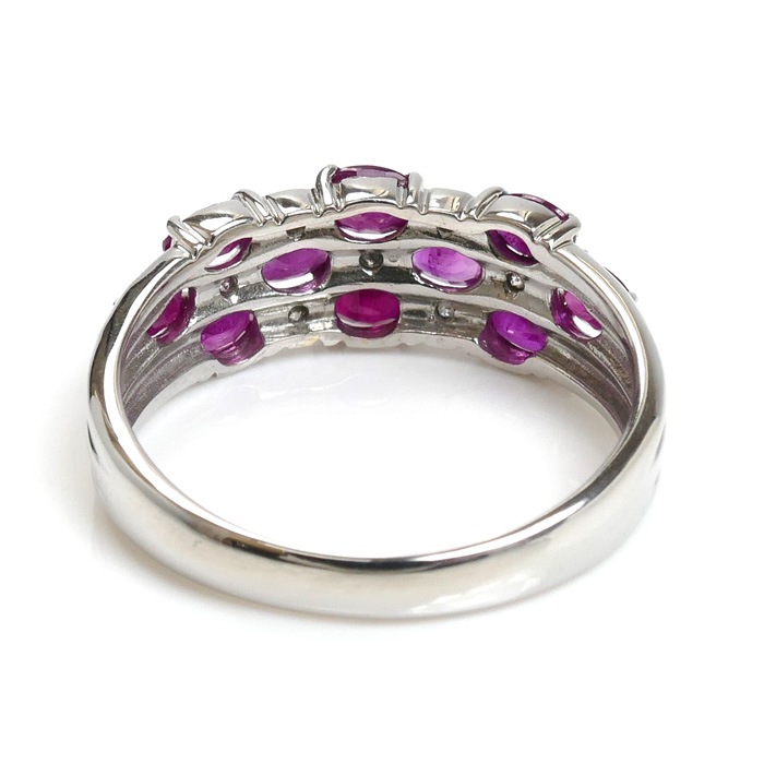 K18WG ホワイトゴールド リング・指輪 ルビー1.20ct ダイヤモンド0.07ct 12号 3.2g レディース 中古 K18WG ホワイトゴールド リング・指輪 ルビー1.20ct ダイヤモンド0.07ct 12号 3.2g レディース 中古