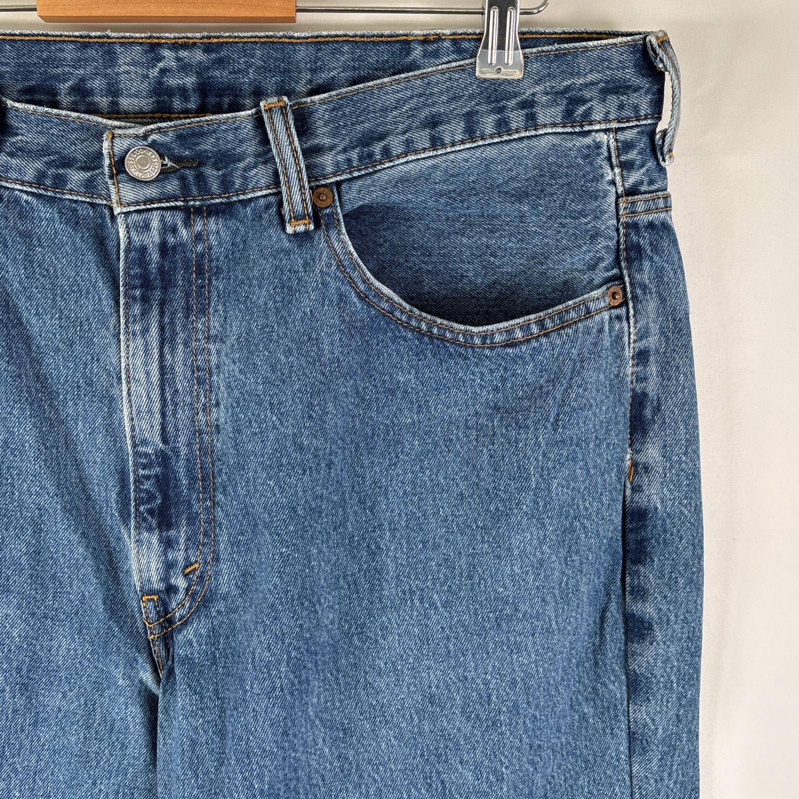 古着 デニムパンツ 550 テーパード 5ポケット ジーンズ ジーパン 色落ち ボタンフライ w38 L32 ブルー メンズ 古着 デニムパンツ 550 テーパード 5ポケット ジーンズ ジーパン 色落ち ボタンフライ w38 L32 ブルー メンズ