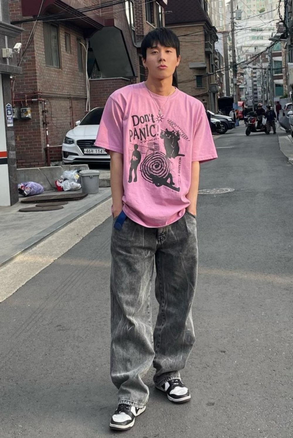 ZEROBASEONE/Seventeen/NCT/CIX/CRAVITY/着用/DON’T PANIC PIGMENT TEE/半袖Tシャツ/ユニセックス/ペアルック