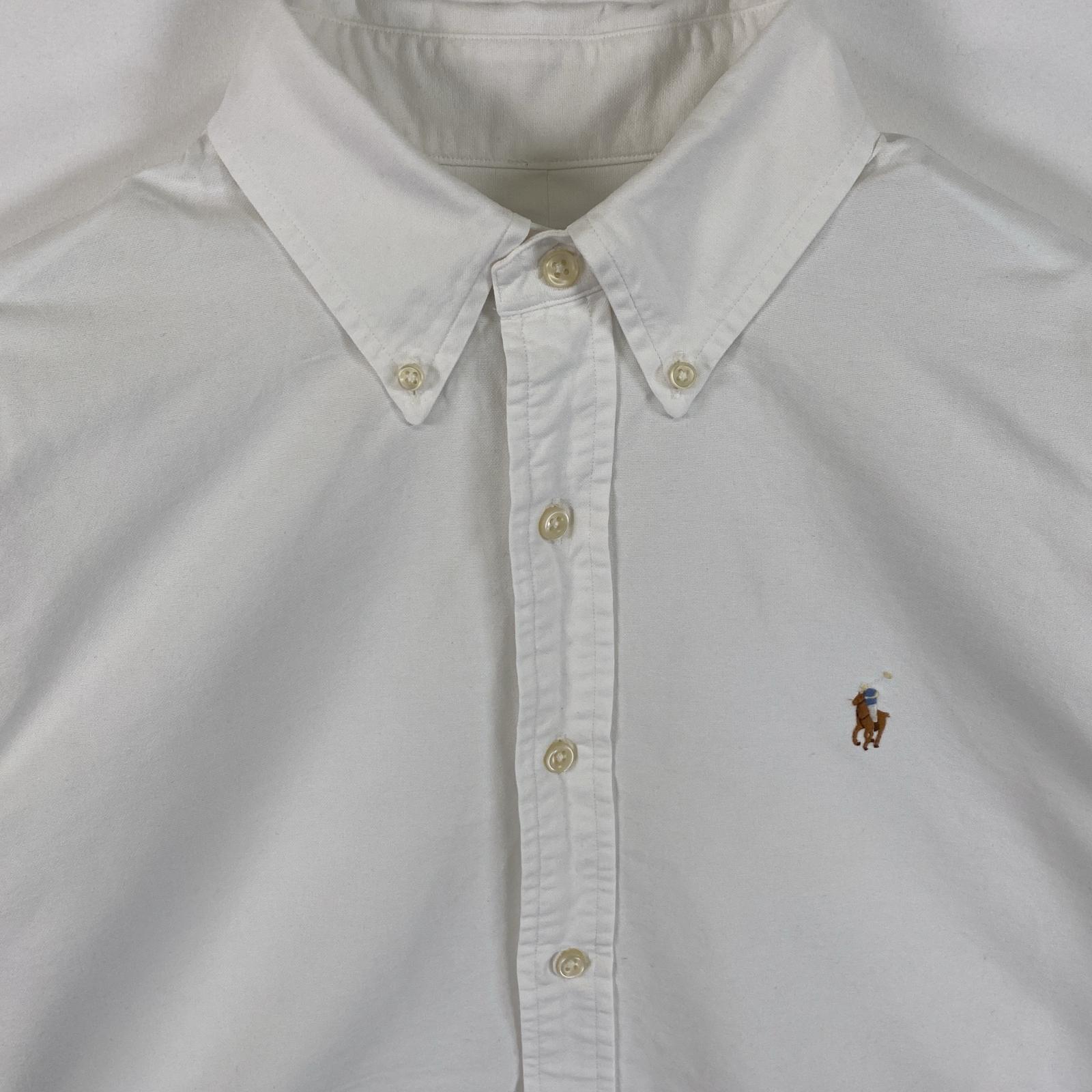 古着 長袖シャツ ボタンダウン ワンポイントロゴ刺繍 M ホワイト 無地 メンズ 古着 長袖シャツ ボタンダウン ワンポイントロゴ刺繍 M ホワイト 無地 メンズ