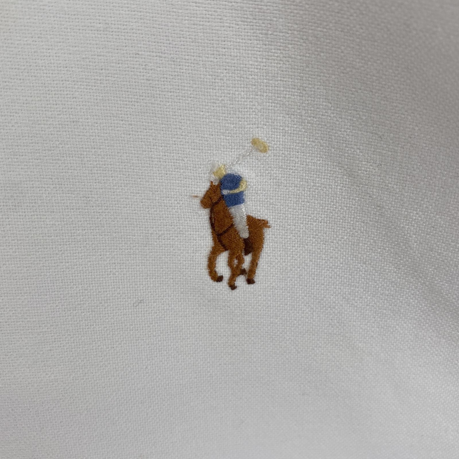 古着 長袖シャツ ボタンダウン ワンポイントロゴ刺繍 M ホワイト 無地 メンズ 古着 長袖シャツ ボタンダウン ワンポイントロゴ刺繍 M ホワイト 無地 メンズ