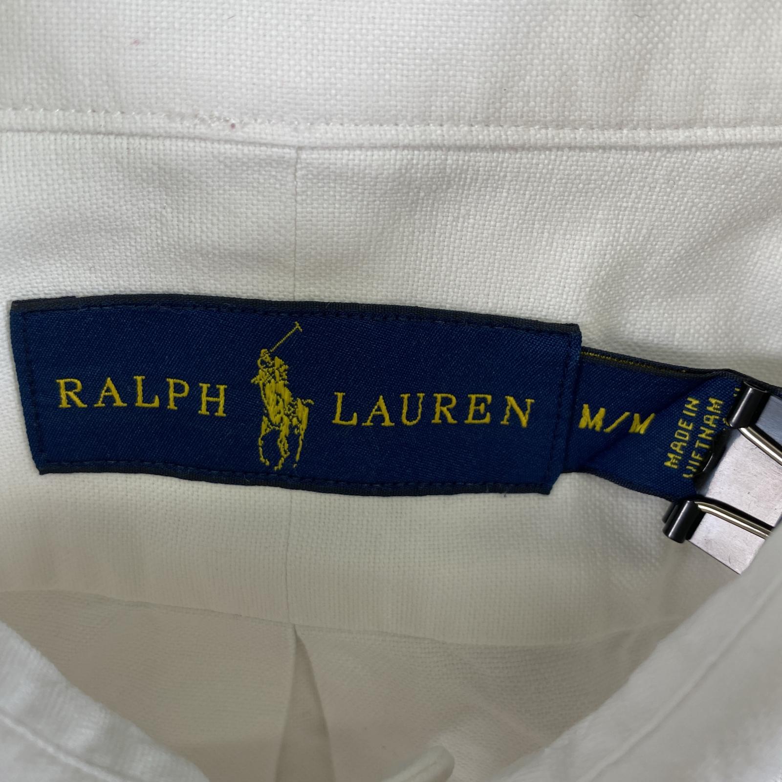 古着 長袖シャツ ボタンダウン ワンポイントロゴ刺繍 M ホワイト 無地 メンズ 古着 長袖シャツ ボタンダウン ワンポイントロゴ刺繍 M ホワイト 無地 メンズ