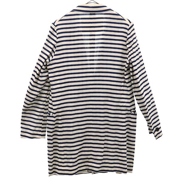 ローブスコンフェクションズ リネン ボーダー テーラードジャケット 2 ホワイト×ネイビー ROBES&CONFECTIONS レディース