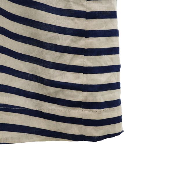 ローブスコンフェクションズ リネン ボーダー テーラードジャケット 2 ホワイト×ネイビー ROBES&CONFECTIONS レディース