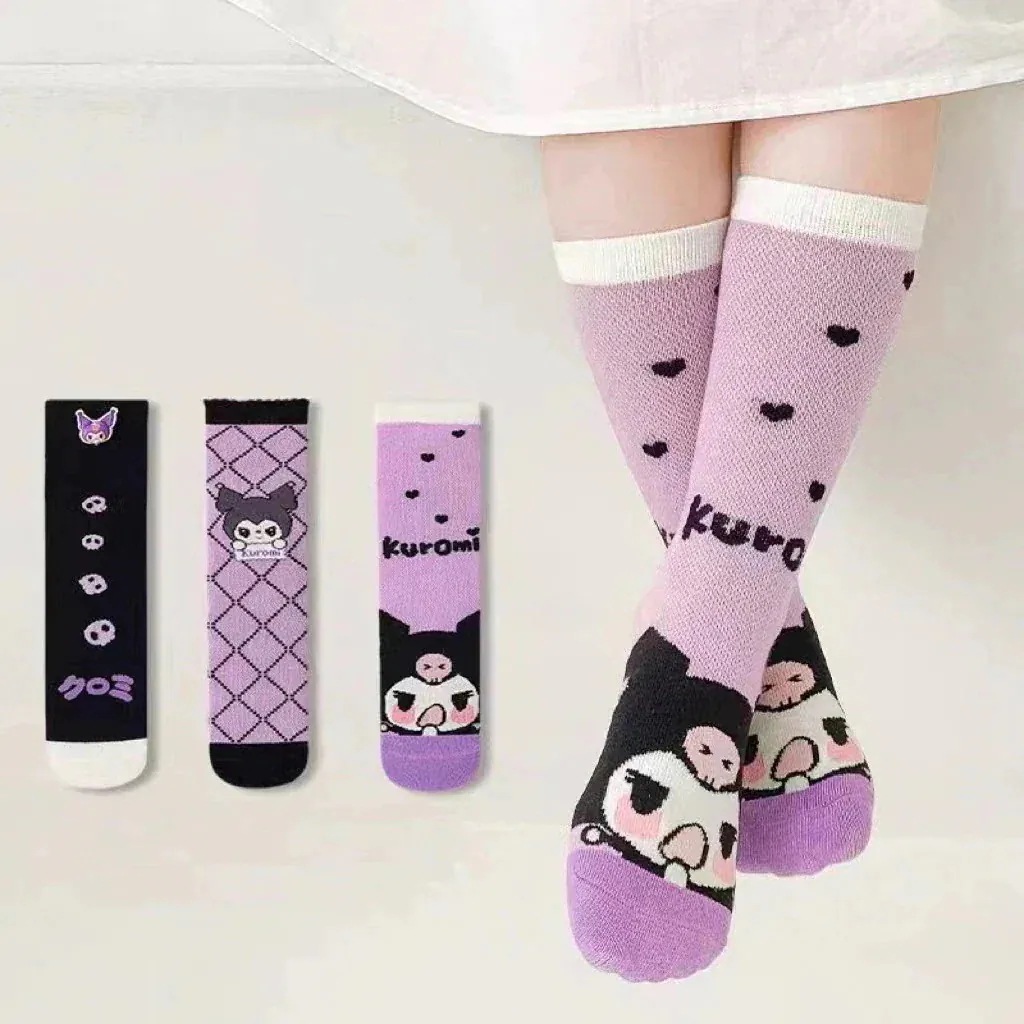 【10点セット】靴下パンスト子供 韓国サンリオ かわいい クロミ 中筒靴下 ソックス [3足セット] ソックス ルームソックス レディース子供ストッキング ソックス 通気性