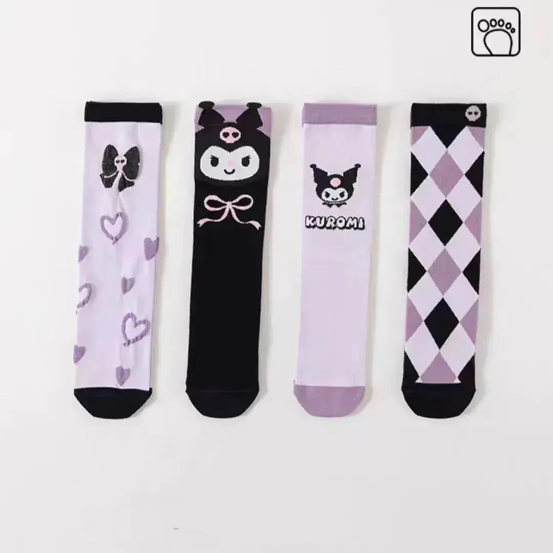 【10点セット】靴下パンスト子供 韓国サンリオ かわいい クロミ 中筒靴下 ソックス [3足セット] ソックス ルームソックス レディース子供ストッキング ソックス 通気性