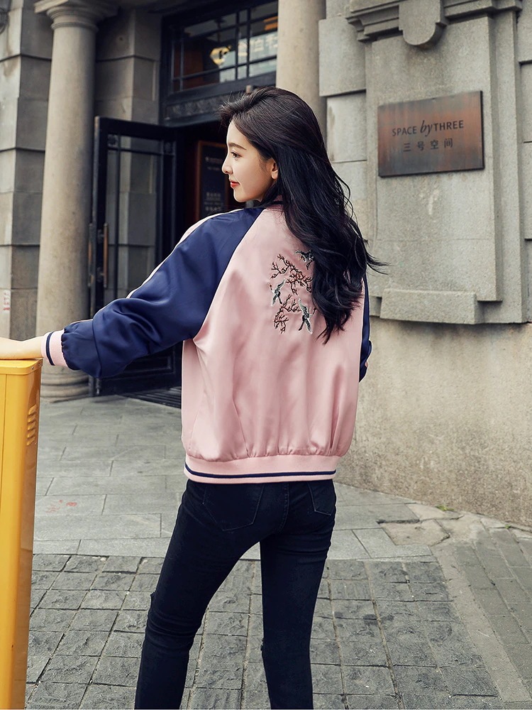 【超お得1つ買うと10個もらえる】スカジャン ライトアウター ジャケット ジャンパー レディース 刺繍 和柄 アウター ブルゾン 長袖