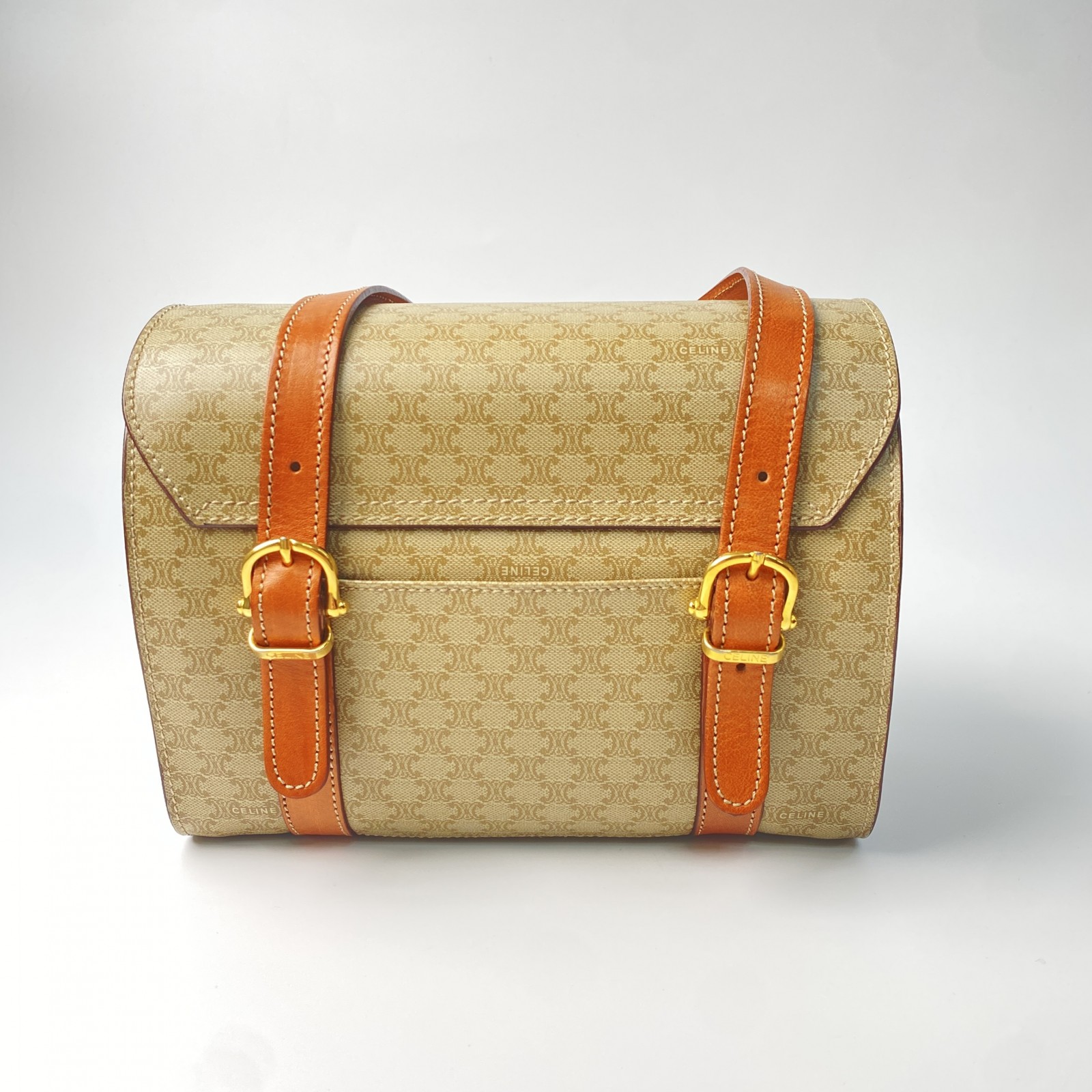 美品 セリーヌ CELINE レディース トリオンフ マカダム ハンドバッグ MC96