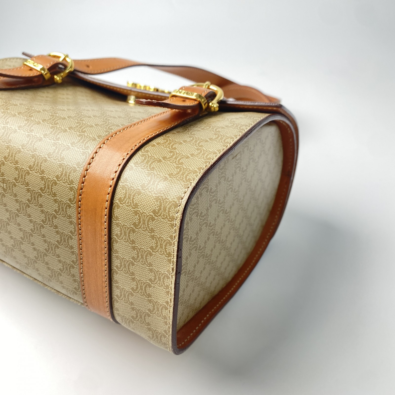 美品 セリーヌ CELINE レディース トリオンフ マカダム ハンドバッグ MC96