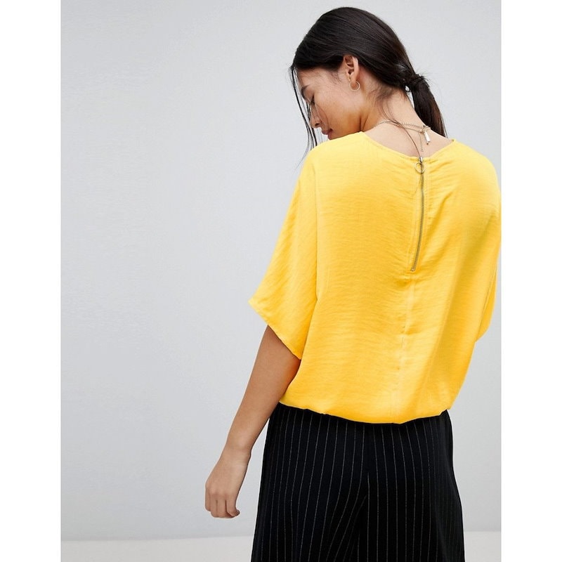 ノイズィーメイ レディース トップス【Noisy May Drawstring Tie Top】Yellow ノイズィーメイ レディース トップス【Noisy May Drawstring Tie Top】Yellow
