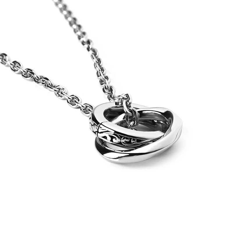 LH-1 ラウンド タテガミ ダブルリングネックレス サージカルステンレス316L 金属アレルギー対応 03NE066ASV ステンレスネックレス メンズ LH-1 ラウンド タテガミ ダブルリングネックレス サージカルステンレス316L 金属アレルギー対応 03NE066ASV ステンレスネックレス メンズ