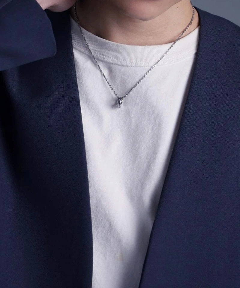 LH-1 ラウンド タテガミ ダブルリングネックレス サージカルステンレス316L 金属アレルギー対応 03NE066ASV ステンレスネックレス メンズ LH-1 ラウンド タテガミ ダブルリングネックレス サージカルステンレス316L 金属アレルギー対応 03NE066ASV ステンレスネックレス メンズ