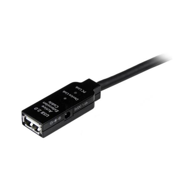 StarTech.com USB2.0アクティブ延長ケーブル Type A（オス）-Type A（メス） 25m ブラックUSB2AAEXT25M 1本