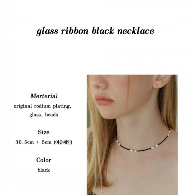 KINDABABY ガラスリボン ブラック ネックレス KINDABABY ガラスリボン ブラック ネックレス