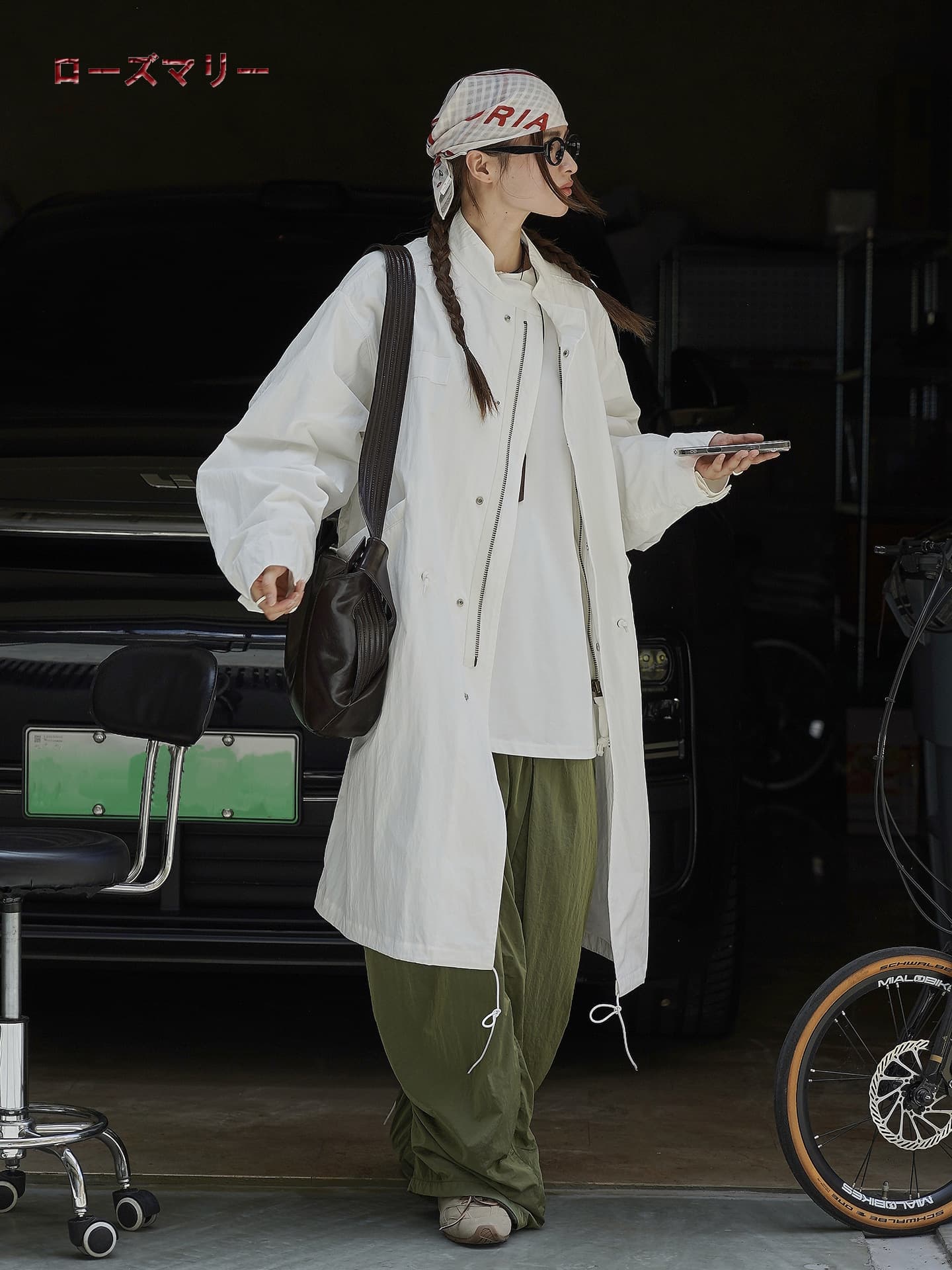 秋の新作 日本のコート 詰襟のトレンチコートのゆったり ロングコート 質感の高い服 大人気 2508007