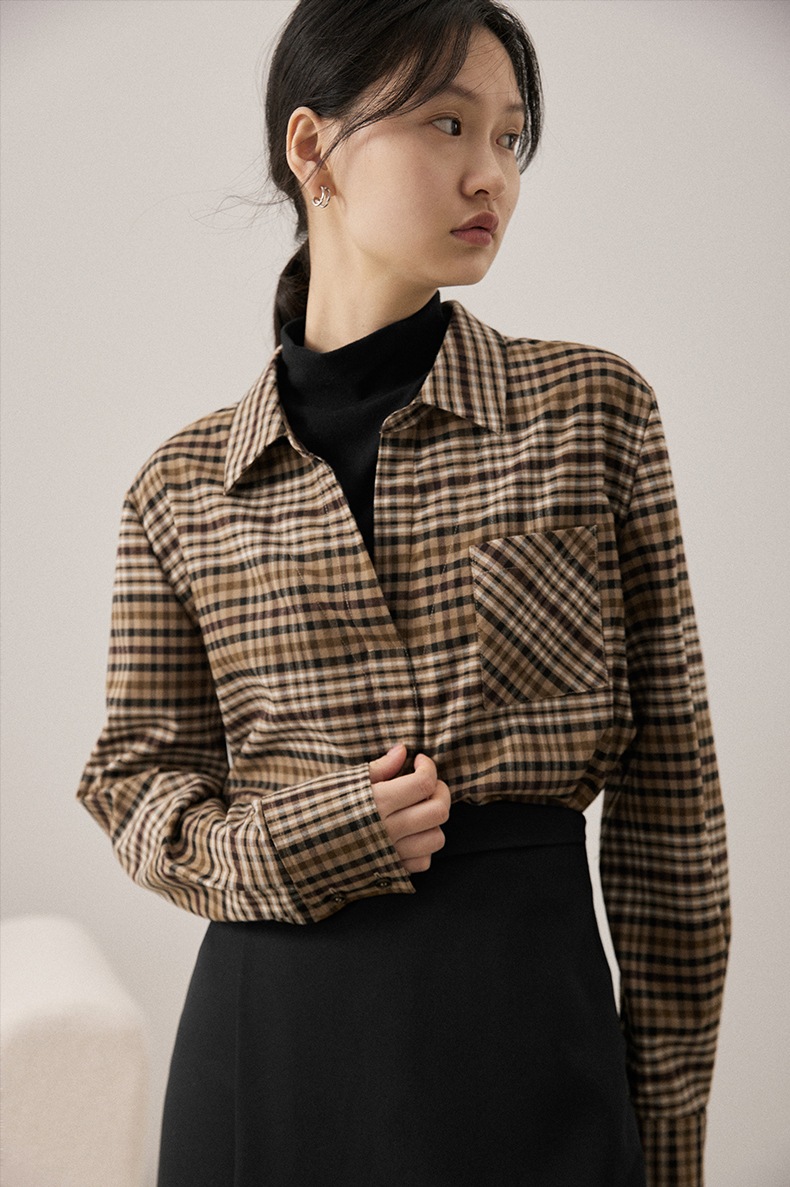 レディース カジュアル レトロ 格子縞 シャツ 女性 秋 冬 ゆったり トップ コート アプリコットブラウン ダークブラウン S トップス 袖あり かわいい 大人可愛い きれいめ シンプル カジュアル レディース カジュアル レトロ 格子縞 シャツ 女性 秋 冬 ゆったり トップ コート アプリコットブラウン ダークブラウン S トップス 袖あり かわいい 大人可愛い きれいめ シンプル カジュアル