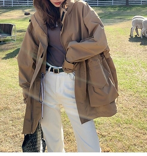 アウター ジャケット コート アウターレディース ロングコート コートレディース 春アウター 秋アウター トレンチ モッズ風ドルマンマウンテンパーカー スノーパーカー ワイドシルエット ミドル丈 ミデ