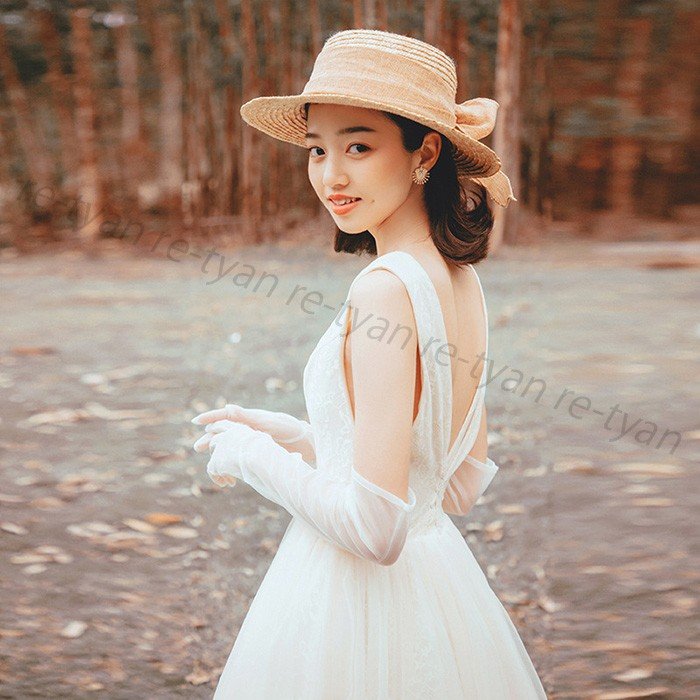 二次会 花嫁 白 ワンピース ドレス 演奏会 ピアノ 袖あり ウエディングドレス パーティードレス 結婚式 服装 前撮り 後撮り20代30代40代 女性 可愛い 安い