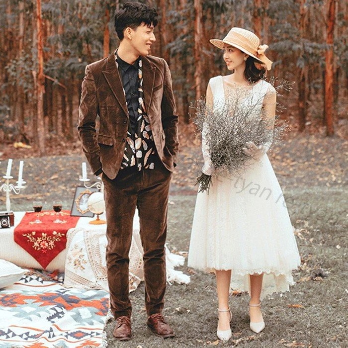 二次会 花嫁 白 ワンピース ドレス 演奏会 ピアノ 袖あり ウエディングドレス パーティードレス 結婚式 服装 前撮り 後撮り20代30代40代 女性 可愛い 安い