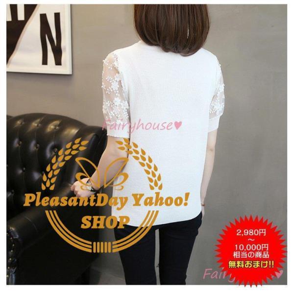 Tシャツ レディース 春夏新作 40代 半袖 ニットトップス 無地Tシャツ レース切り替え レション ショット丈ニットソー カットソー おしゃれ 大人 50代
