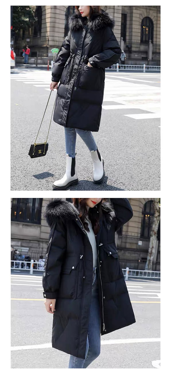 ファーダウン Qoo10] 【急速出荷】高級フォックスファーフードダ