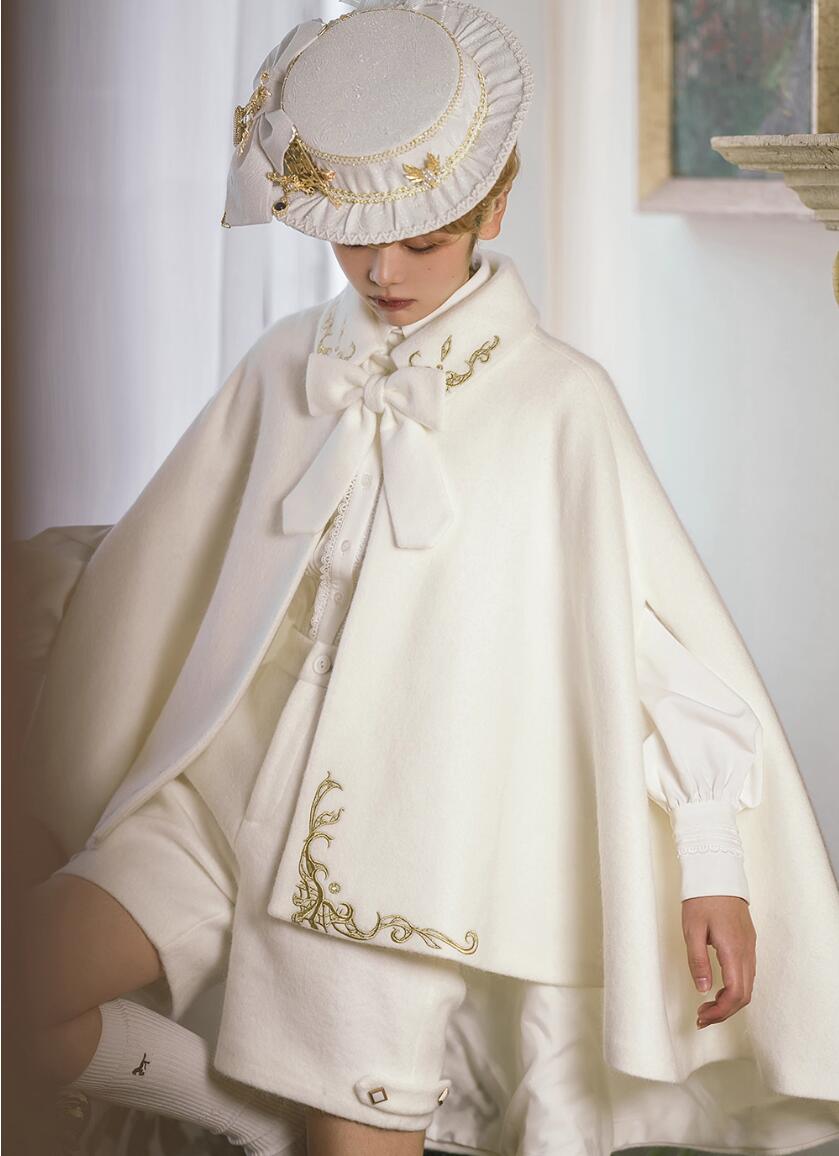 レトロ中世風 ロリータ 小王子風 重厚刺繍 ウールマント ケープ ポンチョ 宮廷風アウター コスプレ衣装 撮影用小道具 レトロ中世風 ロリータ 小王子風 重厚刺繍 ウールマント ケープ ポンチョ 宮廷風アウター コスプレ衣装 撮影用小道具