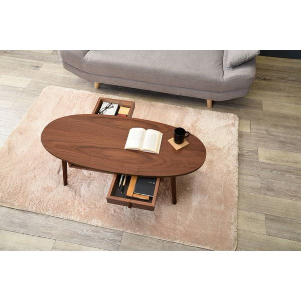 ローテーブル センターテーブル 引き出し付き 楕円形 おしゃれ 天然木 木製 幅110 奥行48 ローテーブル センターテーブル 引き出し付き 楕円形 おしゃれ 天然木 木製 幅110 奥行48