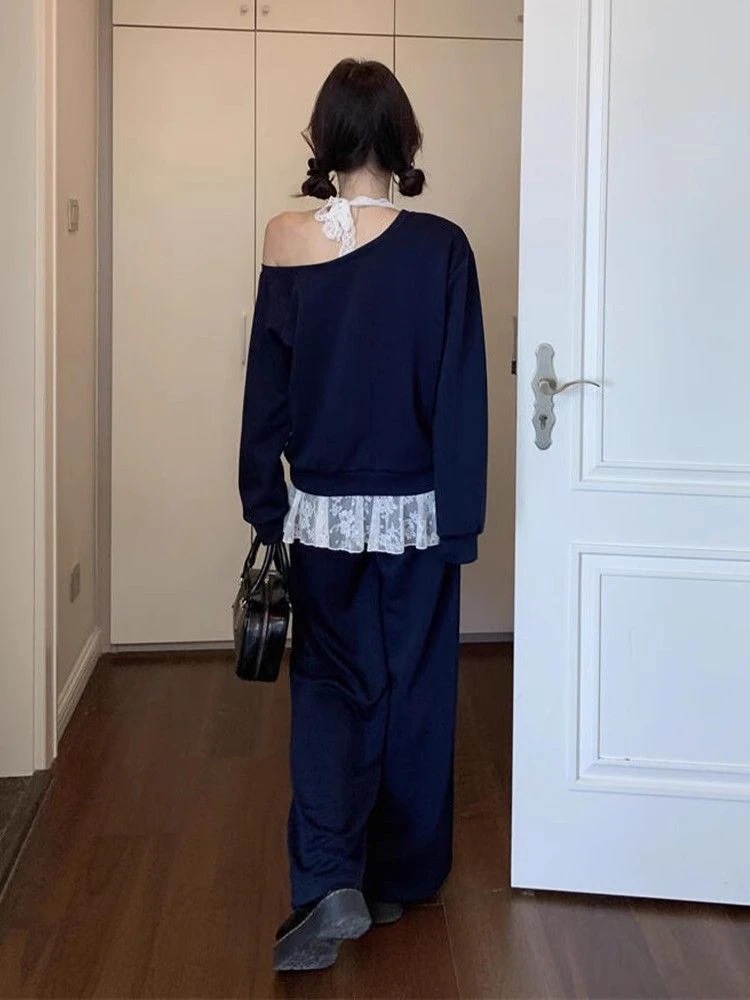 2点セット セットアップ スウェット オフショルダースウェット セットアップ 韓国系 レディース レディー 学生向け ルーズフィット スポーツセットアップ セットアップ SS25新作 スリムシルエット 2点セット セットアップ スウェット オフショルダースウェット セットアップ 韓国系 レディース レディー 学生向け ルーズフィット スポーツセットアップ セットアップ SS25新作 スリムシルエット