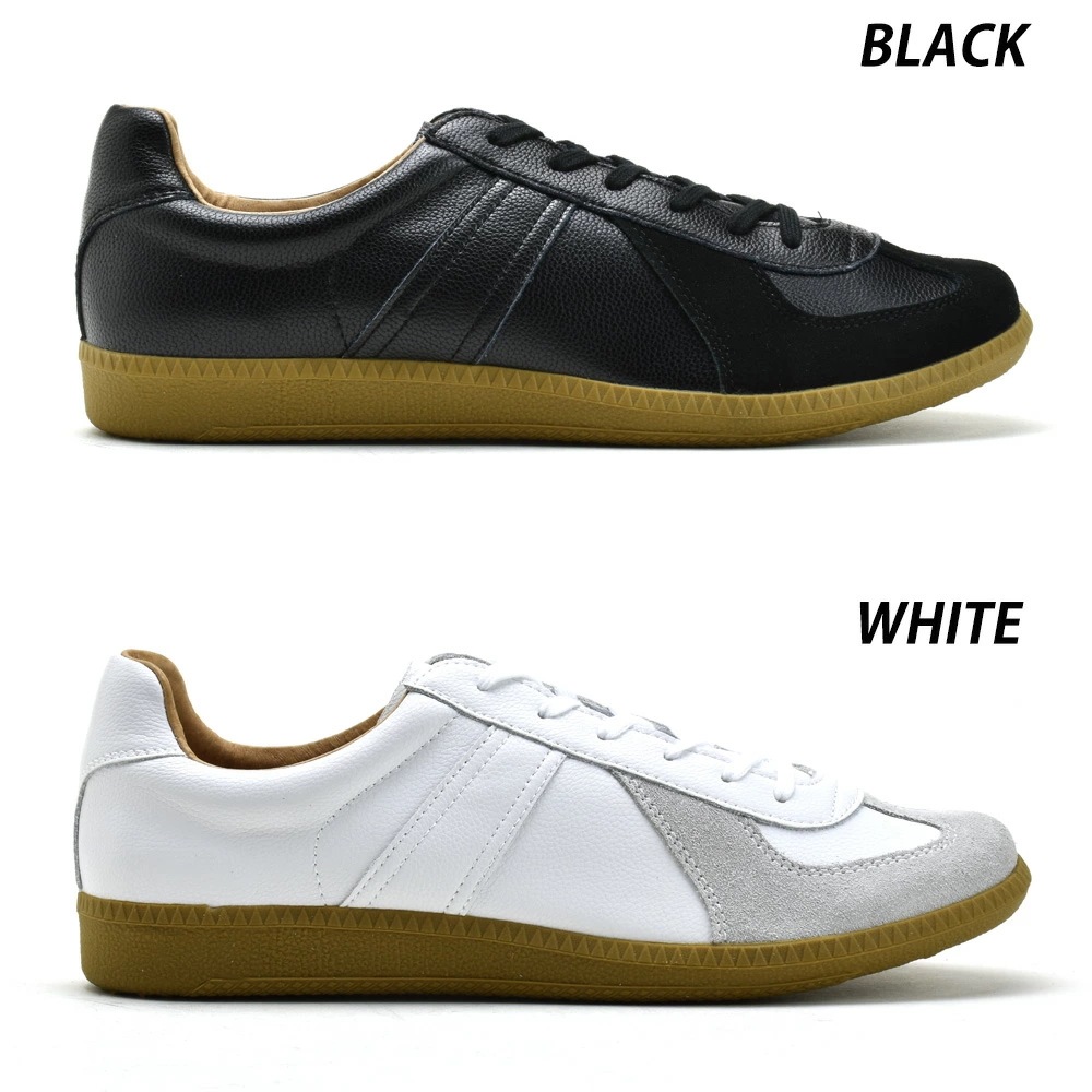 ジャーマントレーナー GERMAN TRAINER スニーカー ローカット ミリタリーシューズ ブラック ホワイト 黒 白 メンズ レディース[42500]