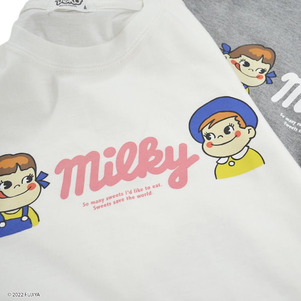 Qoo10] 不二家 ペコちゃん ミルキー Tシャツ