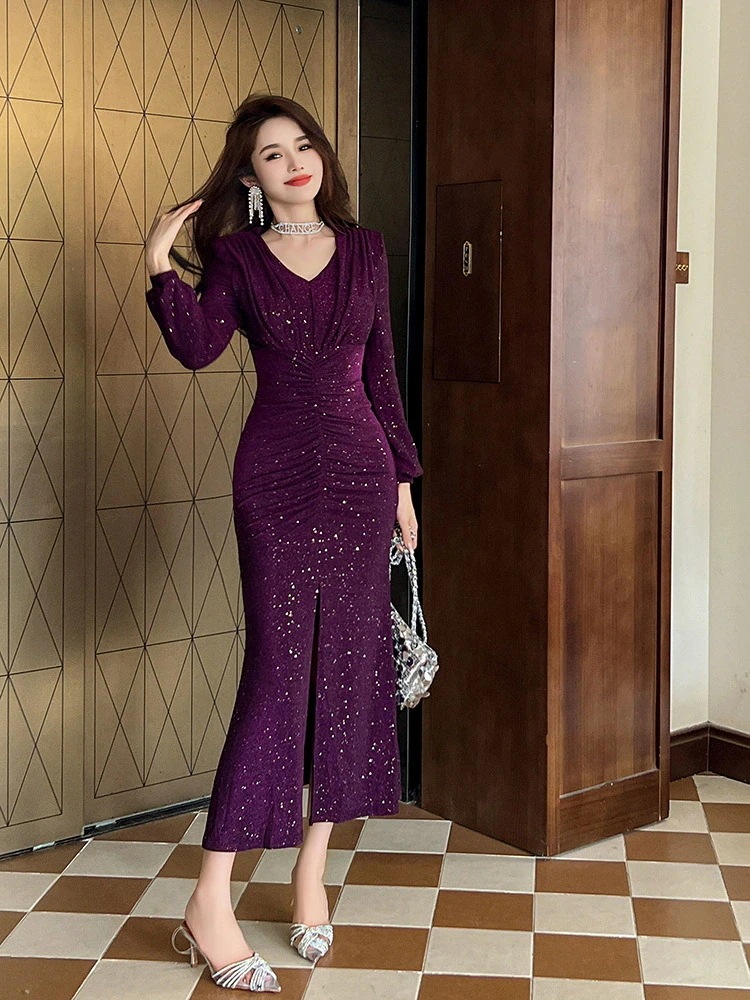 【JY.上品】 2024秋冬 ロングワンピース スリット Vネック 皺 パーティードレス 着痩せ 大人 お呼ばれ 同窓会 披露宴 卒業式 結婚式 ウェディング 二次会 成人式 【JY.上品】 2024秋冬 ロングワンピース スリット Vネック 皺 パーティードレス 着痩せ 大人 お呼ばれ 同窓会 披露宴 卒業式 結婚式 ウェディング 二次会 成人式