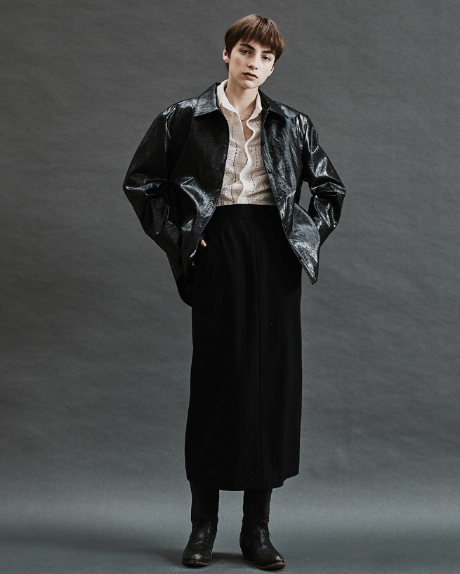 [SPERONE] Fox Crack Leather Shirt