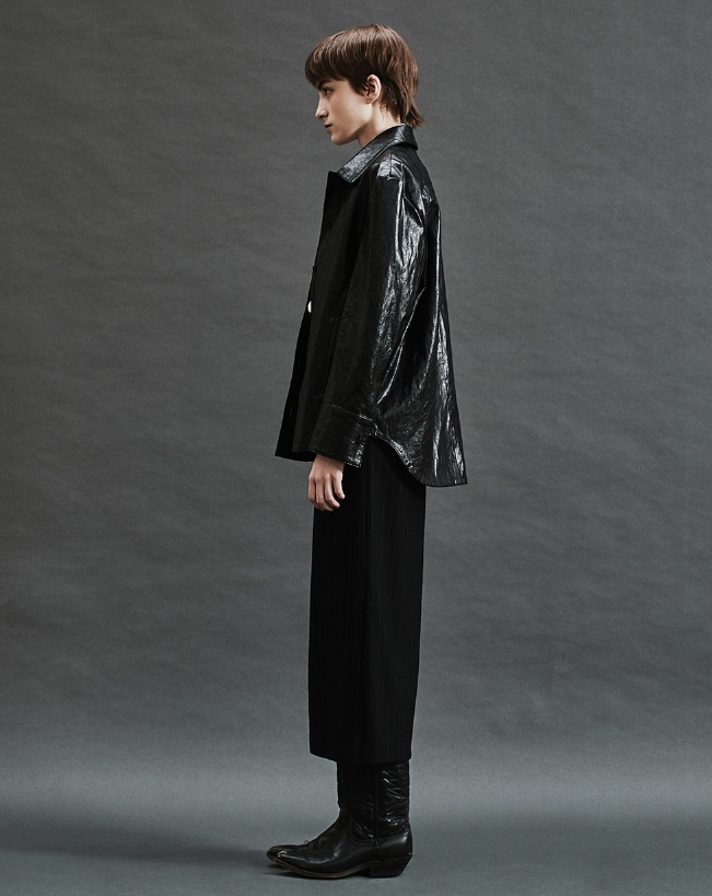 [SPERONE] Fox Crack Leather Shirt