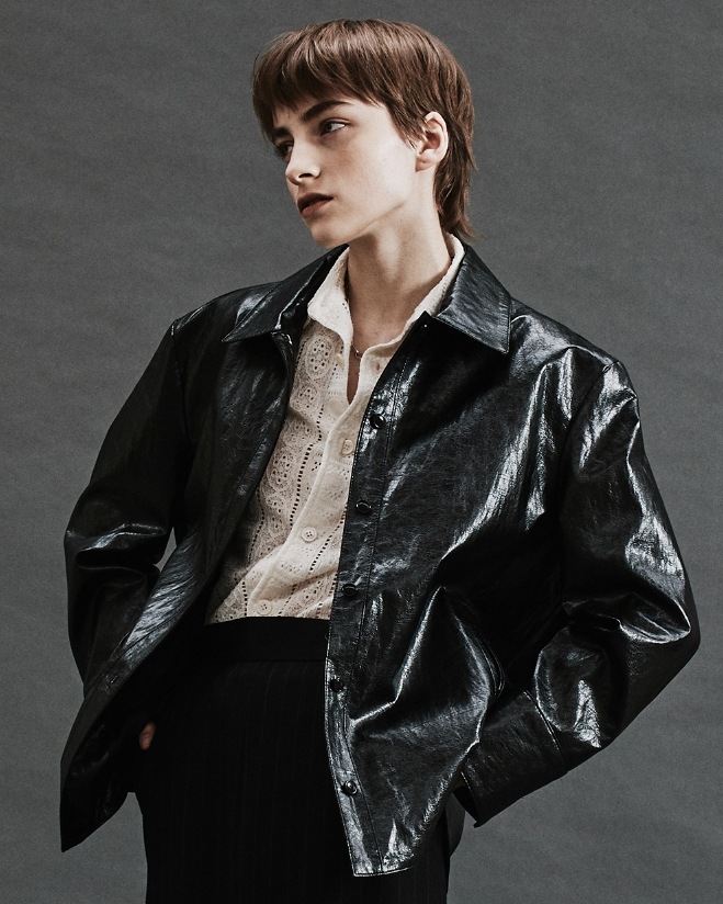 [SPERONE] Fox Crack Leather Shirt