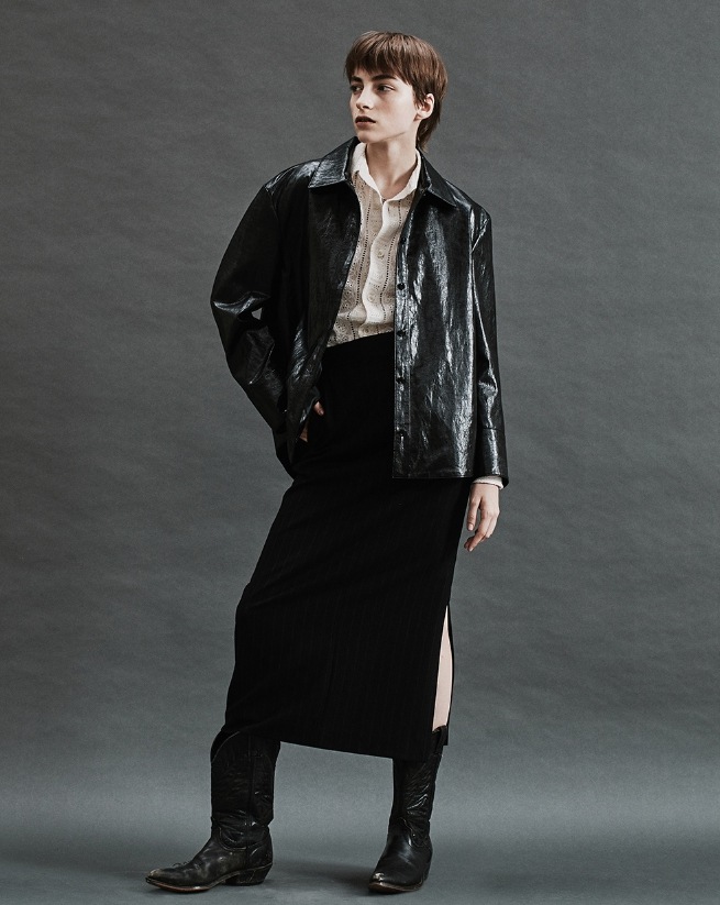 [SPERONE] Fox Crack Leather Shirt